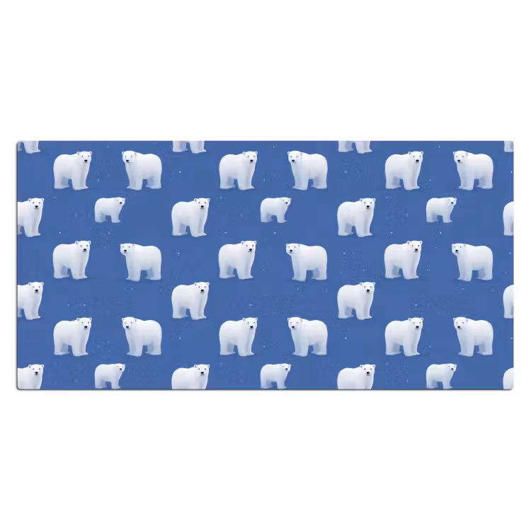 IJsbeer - Patroon - Blauw Muismat XXL klein 681 -3d_leeg