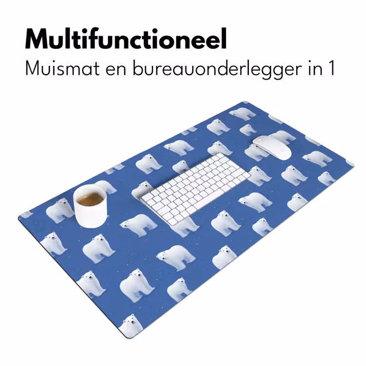 IJsbeer - Patroon - Blauw Muismat XXL klein 681 -sfeer4