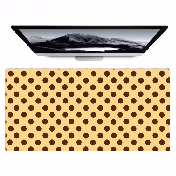 Polka Dot - Stippen - Retro - Geel - Bruin Muismat XXL klein 681 -zzz3d