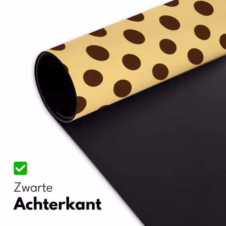 Polka Dot - Stippen - Retro - Geel - Bruin Muismat XXL klein 681 -sfeer2