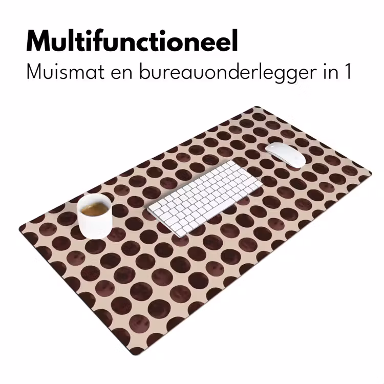 Stippen - Patroon - Bruin Muismat XXL klein 681 -sfeer4