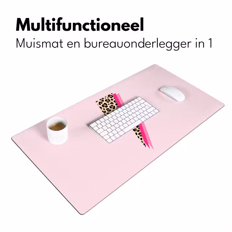 Stippen - Roze - Bliksem Muismat XXL klein -sfeer4