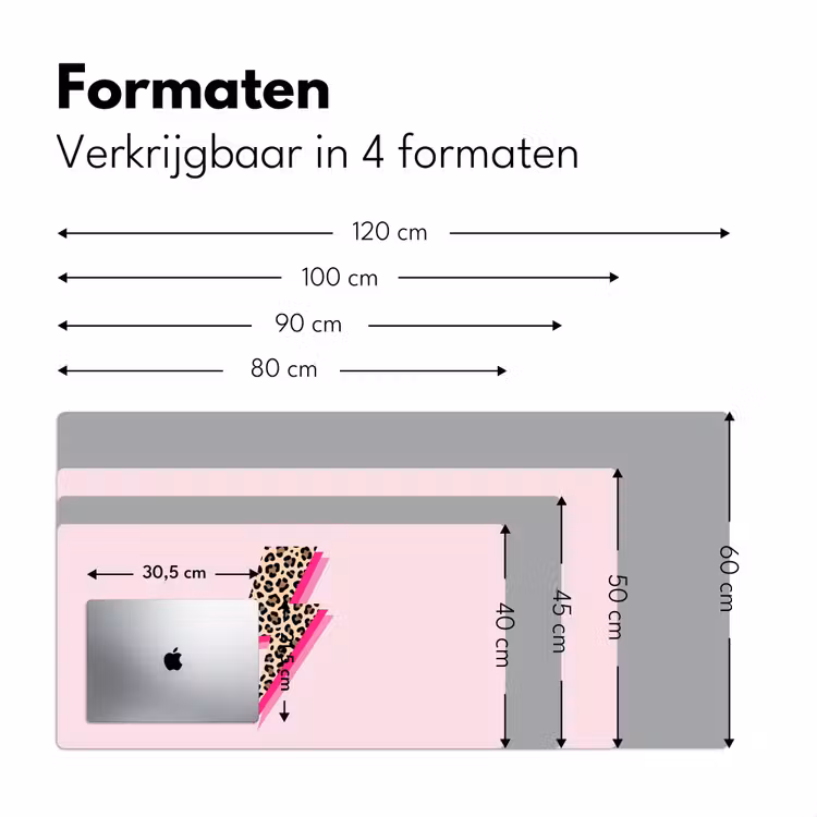 Stippen - Roze - Bliksem Muismat XXL klein -sfeer5
