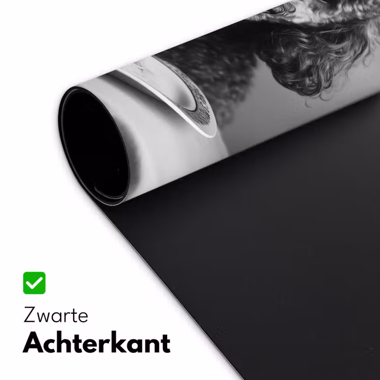 Poedel - Hond - Zwart - Wit - Schattig - Pasta Muismat XXL klein -sfeer2