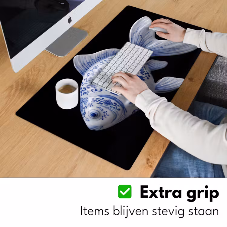 Porselein - Goudvis - Delfts - Blauw Muismat XXL klein -sfeer3