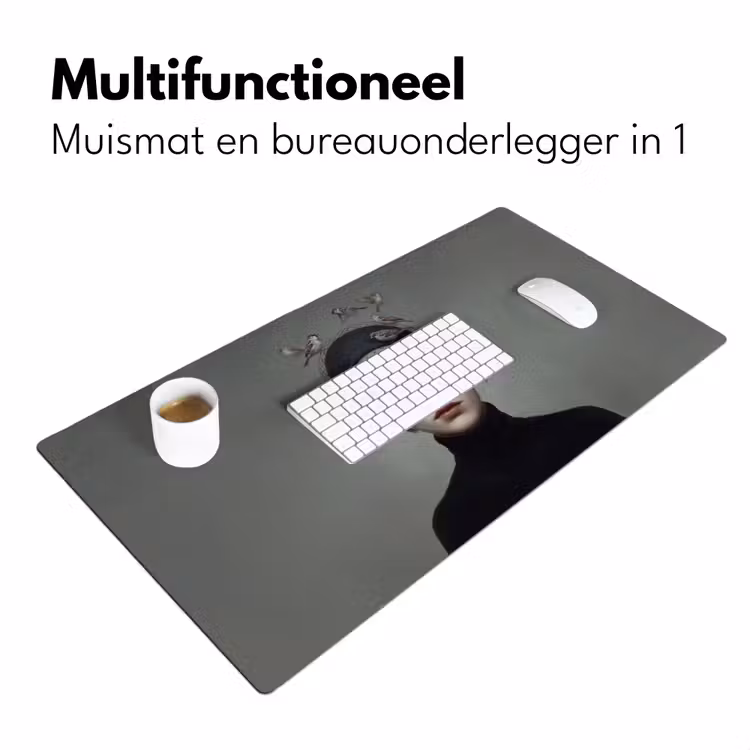 Portret - Vogels - Zwart Muismat XXL klein -sfeer4