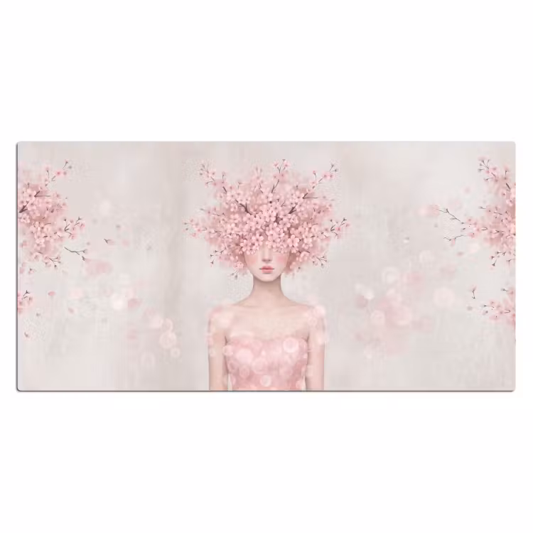 Portret - Kersenbloesem - Roze Muismat XXL klein -3d_leeg