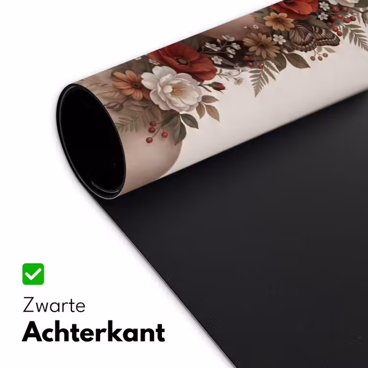 Portret - Bloemen - Cremé Muismat XXL klein -sfeer2