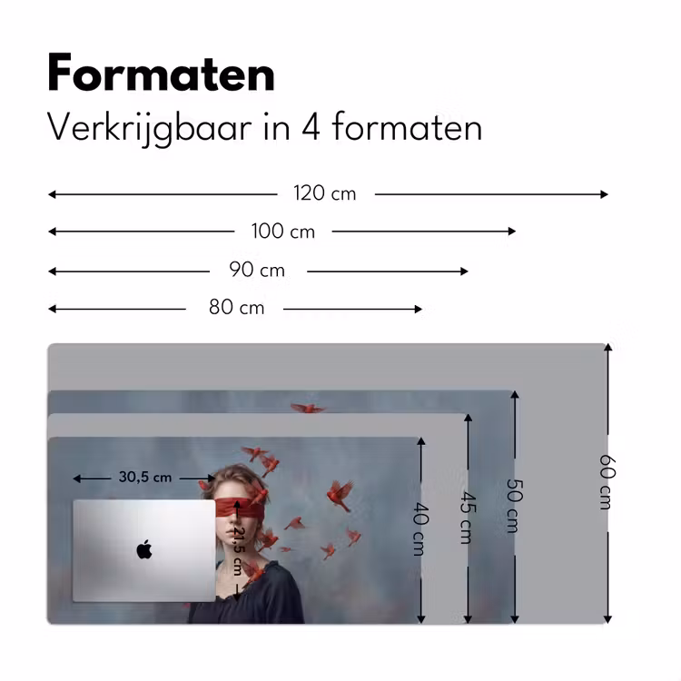 Portret - Krachtig - Rood Muismat XXL klein -sfeer5