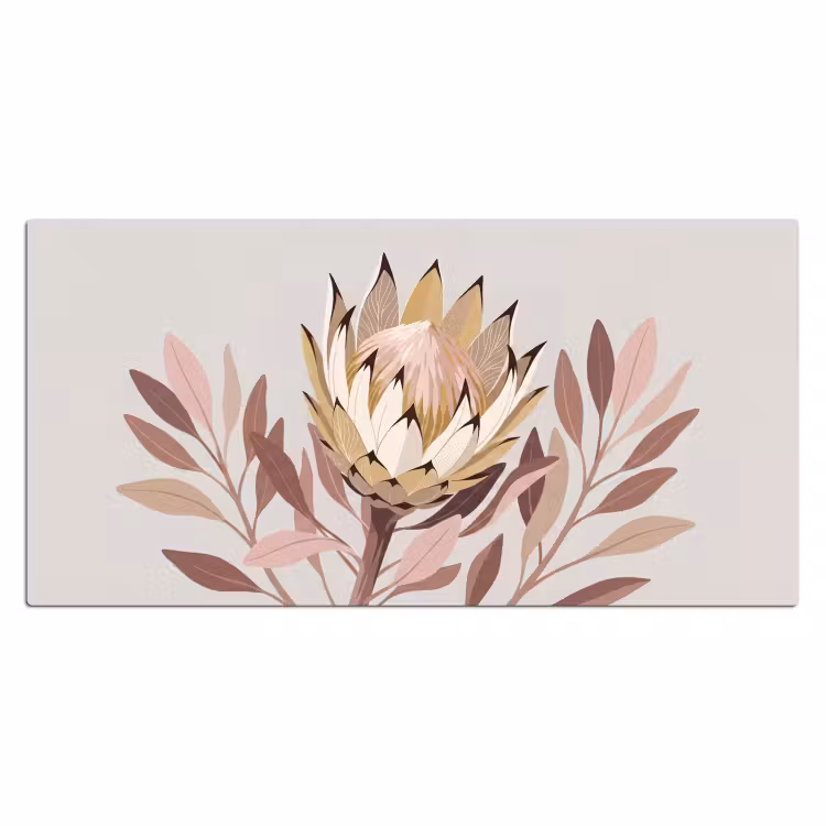 Protea - Bloem - Botanisch - Beige Muismat XXL klein -3d_leeg