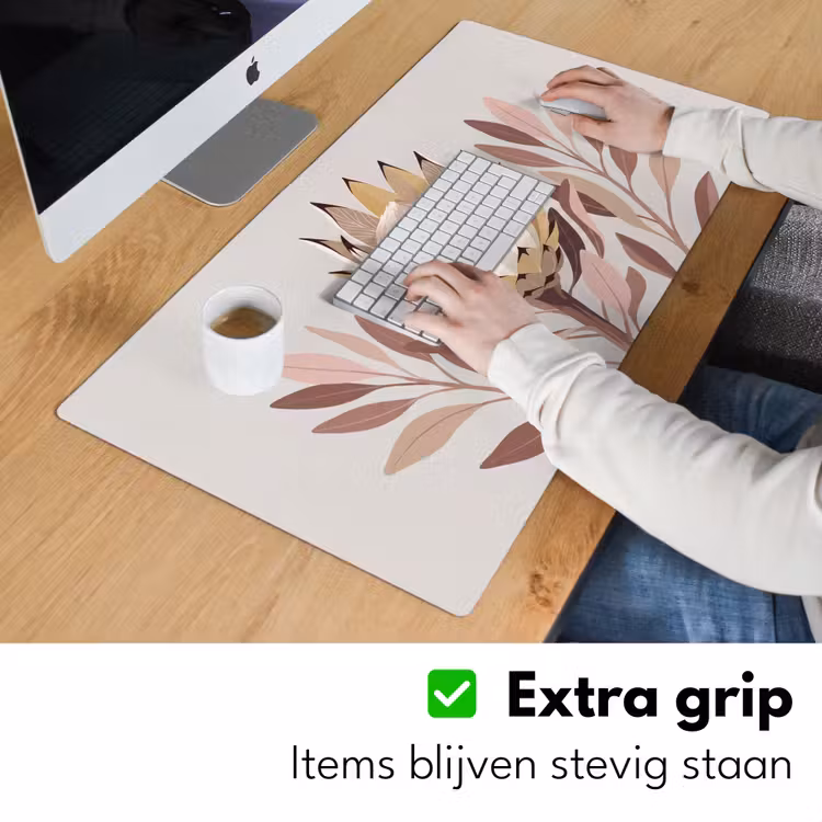 Protea - Bloem - Botanisch - Beige Muismat XXL klein -sfeer3