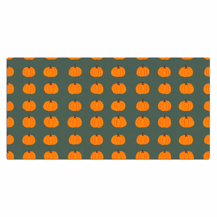Pompoen - Patroon - Oranje Muismat XXL klein 681 -3d_leeg