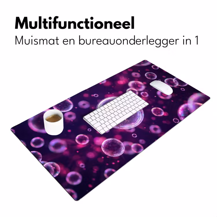 Paars - Bubbels - Schuim Muismat XXL klein -sfeer4
