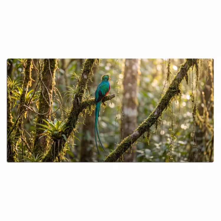 Quetzal - Jungle - Natuur - Groen Muismat XXL klein -3d_leeg