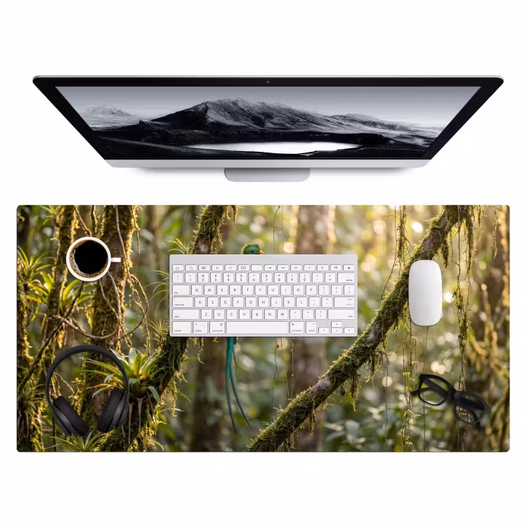 Quetzal - Jungle - Natuur - Groen Muismat XXL klein -3d