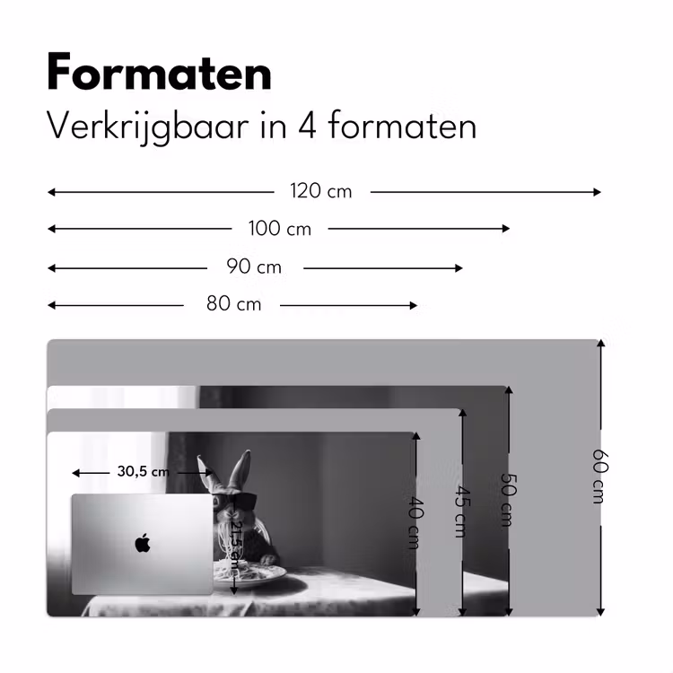 Konijn - Bunny - Zonnebril - Tafelkleed - Pasta - Schattig Muismat XXL klein -sfeer5