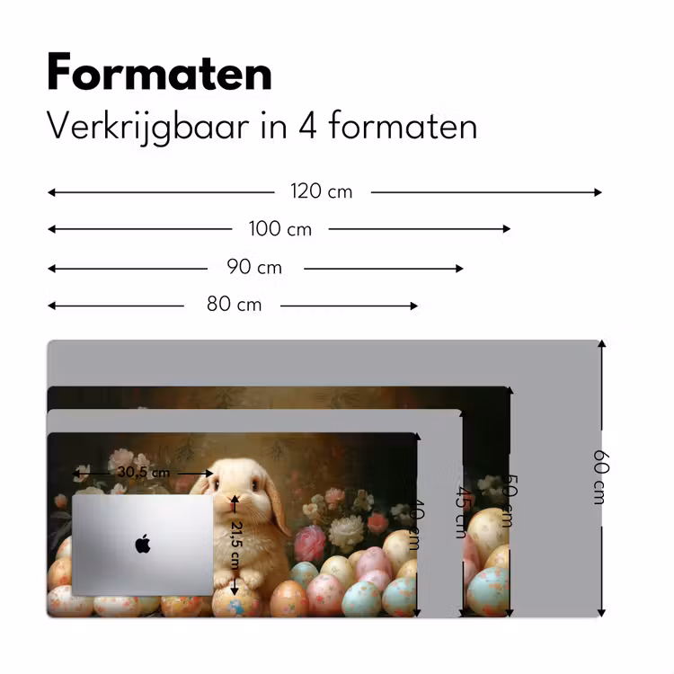 Konijn - Paaseieren - Stilleven Muismat XXL klein -sfeer5
