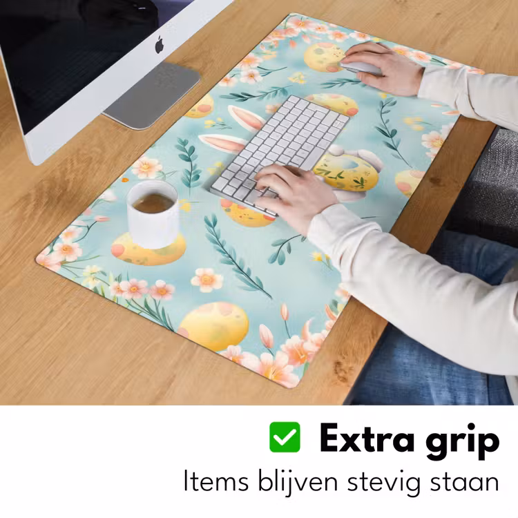 Konijn - Eieren - Takjes Muismat XXL klein -sfeer3