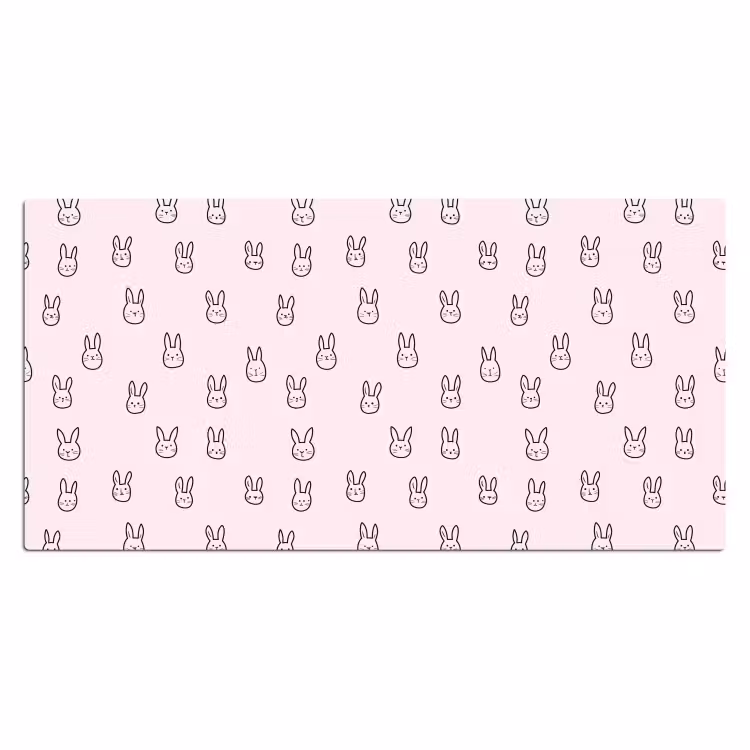 Konijnen - Minimalistisch - Roze Muismat XXL klein 681 -3d_leeg