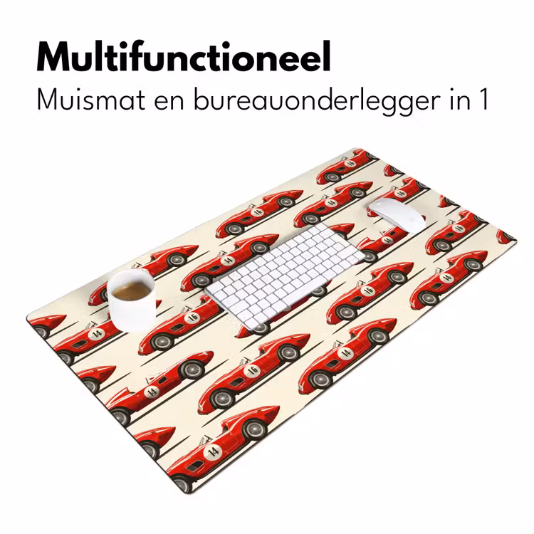 Raceauto - Retro - Rood Muismat XXL klein 681 -sfeer4