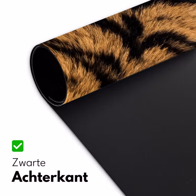 Realistisch - Tijgervacht - Zwart Muismat XXL klein -sfeer2