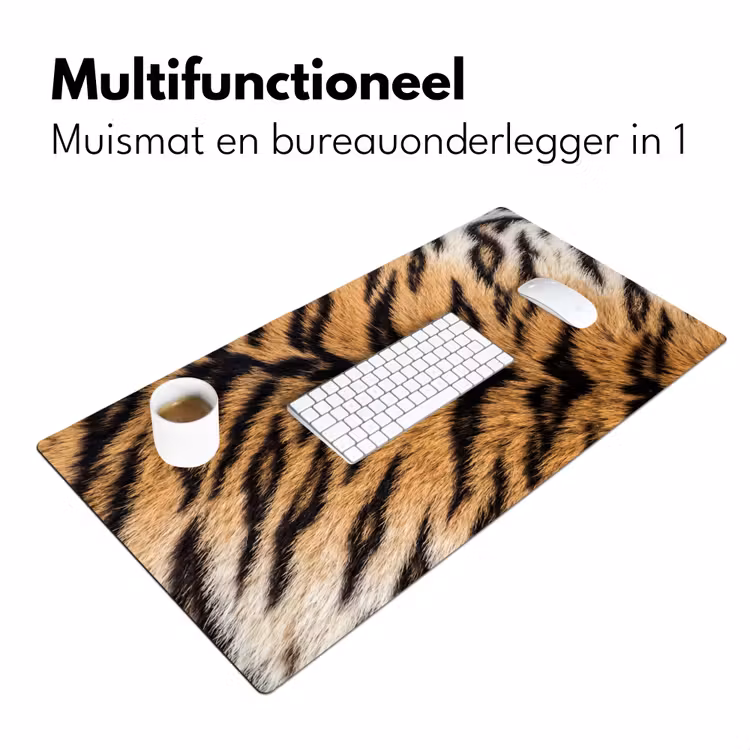Realistisch - Tijgervacht - Zwart Muismat XXL klein -sfeer4
