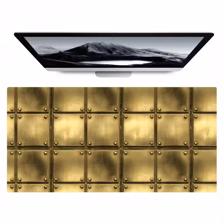 Platen - Industrieel - Stoer - Goud Muismat XXL klein 681 -zzz3d