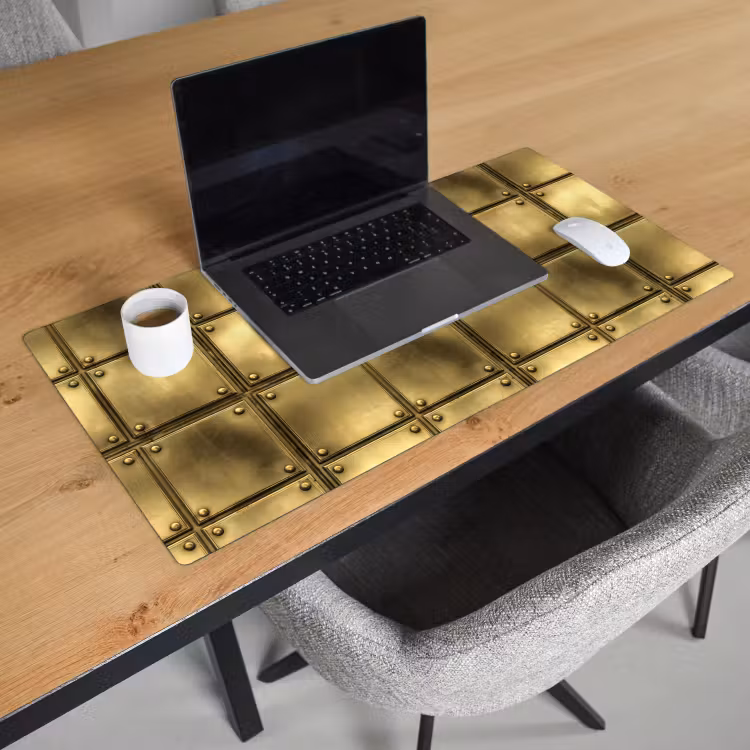 Platen - Industrieel - Stoer - Goud Muismat XXL klein 681 -sfeer1