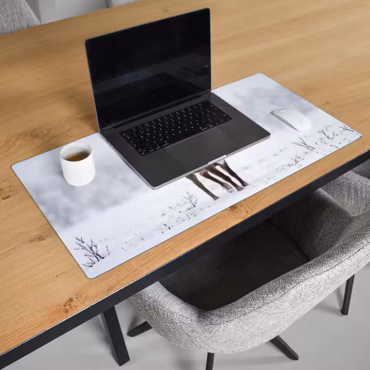 Rendier - Gewei - Toendra - Sneeuw - Wild Muismat XXL klein -sfeer1