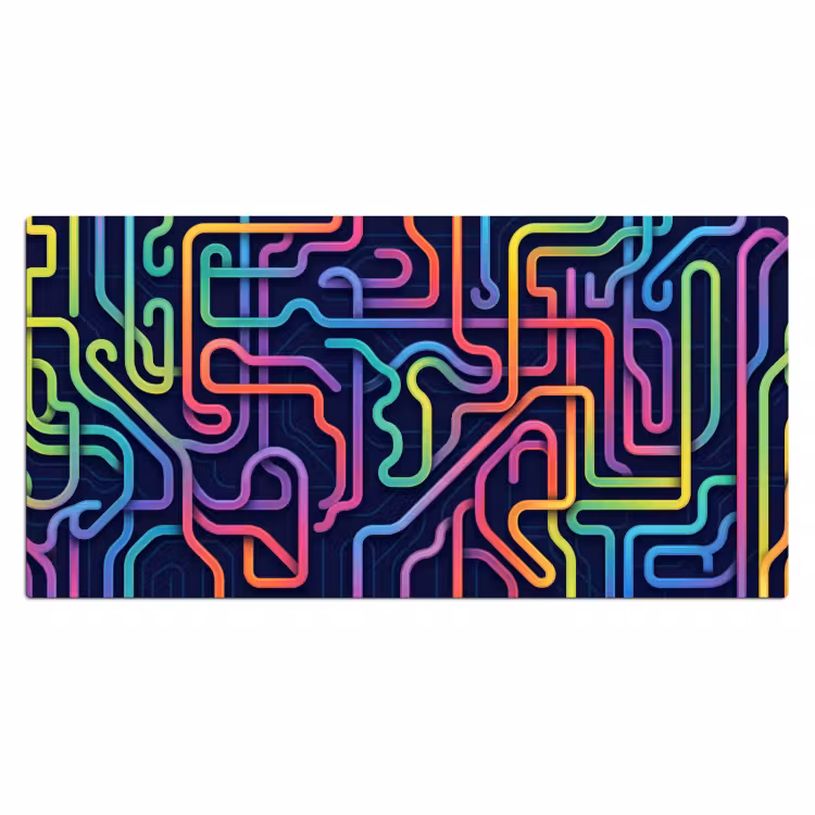 Retro - Abstract - Neon Muismat XXL klein -3d_leeg