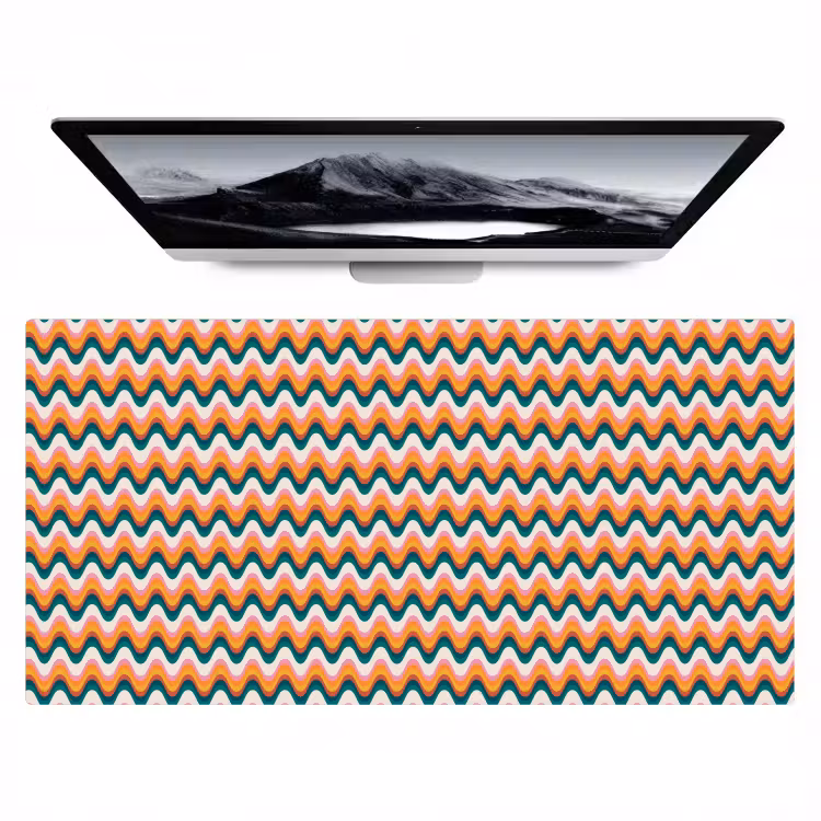 Retro - Disco - Golven - Kleur Muismat XXL klein 681 -zzz3d