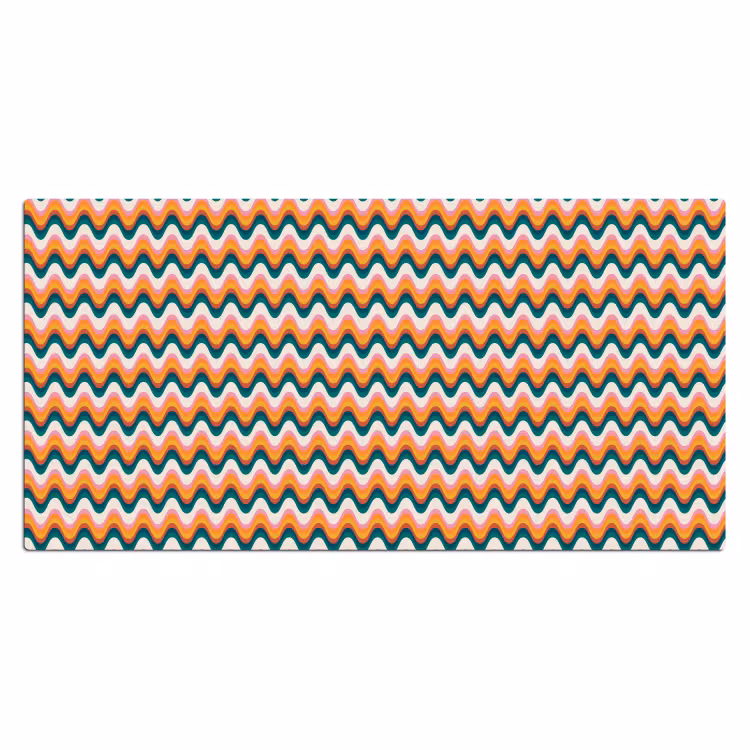 Retro - Disco - Golven - Kleur Muismat XXL klein 681 -3d_leeg