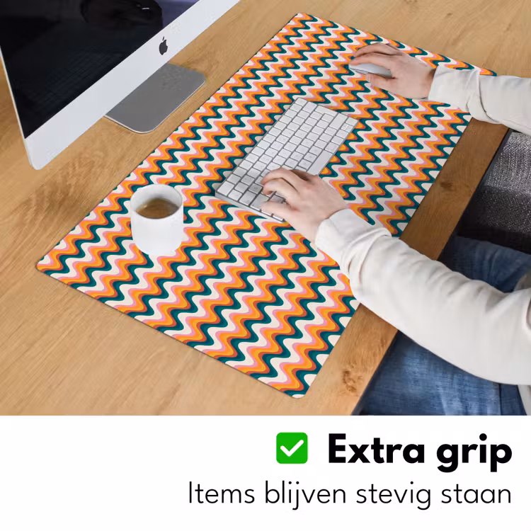Retro - Disco - Golven - Kleur Muismat XXL klein 681 -sfeer3