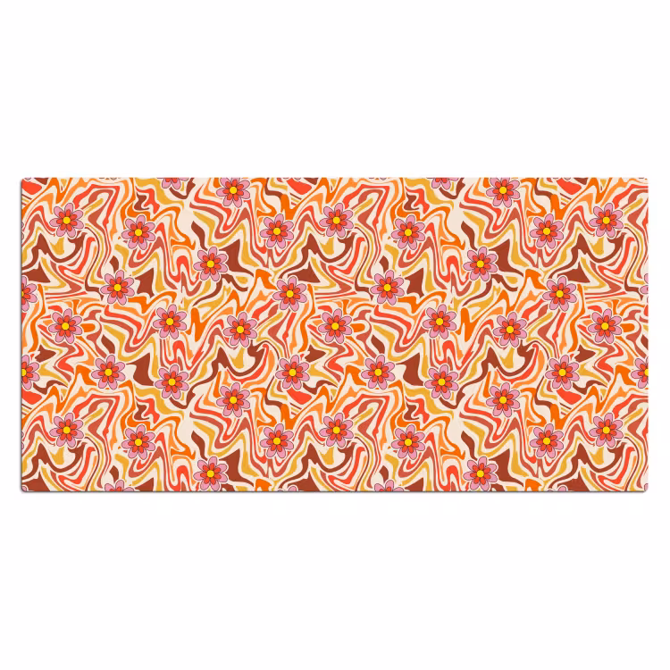 Retro - Bloemen - Patroon Muismat XXL klein 681 -3d_leeg