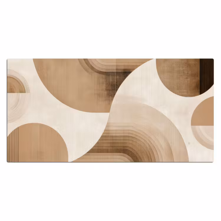Retro - Geometrische lagen - Aardetinten Muismat XXL klein -3d_leeg