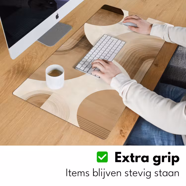 Retro - Geometrische lagen - Aardetinten Muismat XXL klein -sfeer3
