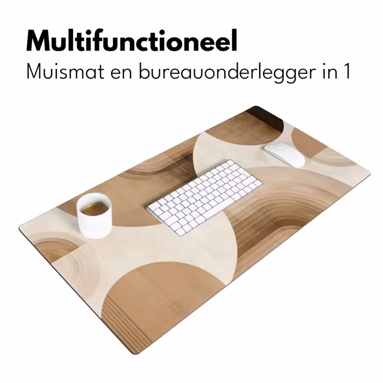 Retro - Geometrische lagen - Aardetinten Muismat XXL klein -sfeer4