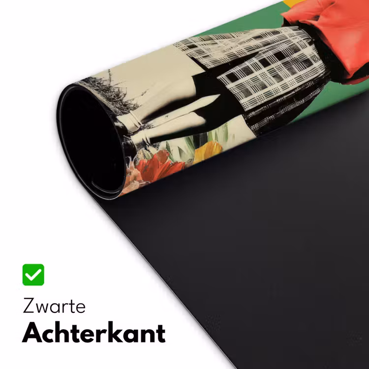 Retro - Meisje - Kat - Zon Muismat XXL klein -sfeer2