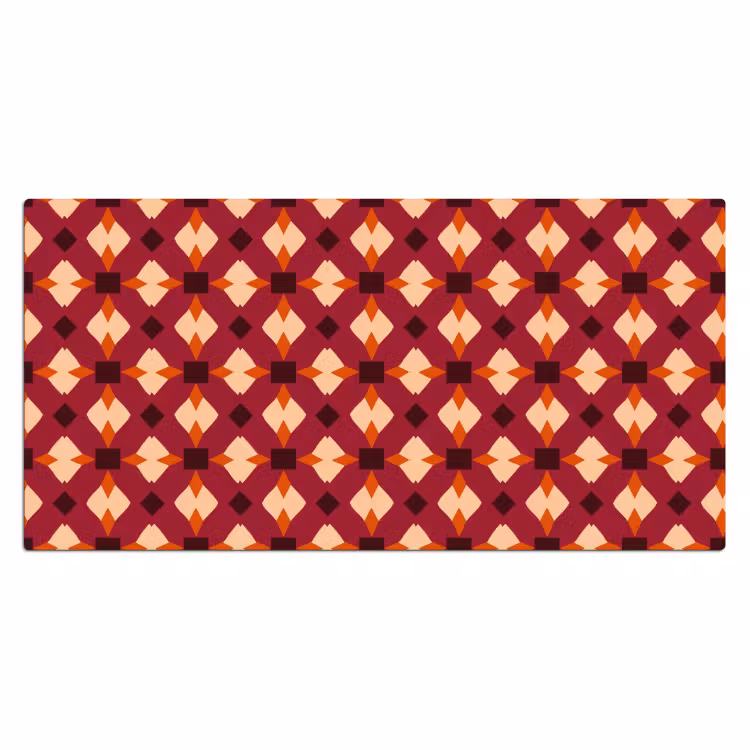 Retro - Patroon - Kleurrijk Muismat XXL klein 681 -3d_leeg