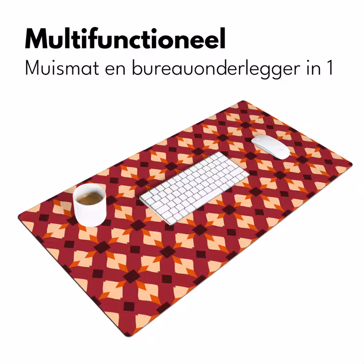 Retro - Patroon - Kleurrijk Muismat XXL klein 681 -sfeer4