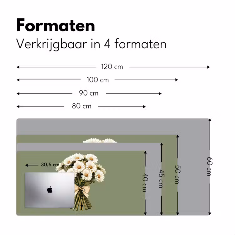 Lint - Boeket - Groen - Quote Muismat XXL klein -sfeer5