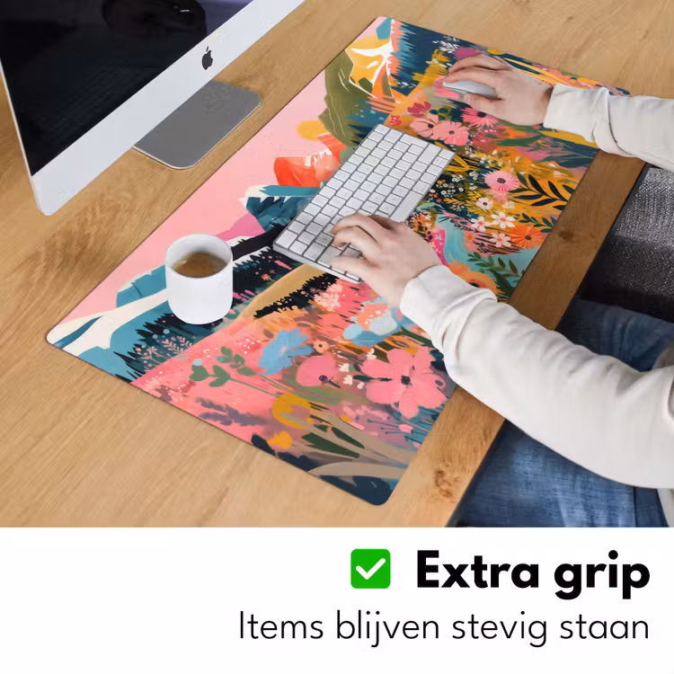 Rivier - Diepte - Bloemen Muismat XXL klein -sfeer3