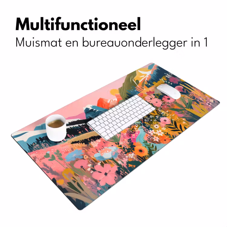 Rivier - Diepte - Bloemen Muismat XXL klein -sfeer4