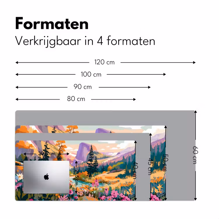 Rivier - Vallei vol bloemen - Levendig Muismat XXL klein -sfeer5