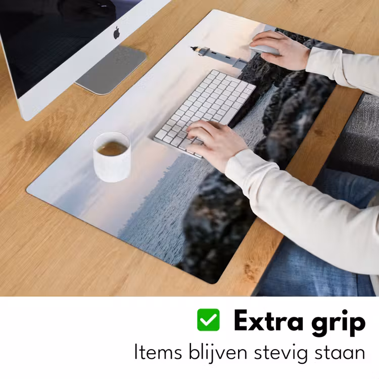 Rotsen - Vuurtoren - Wit Muismat XXL klein -sfeer3