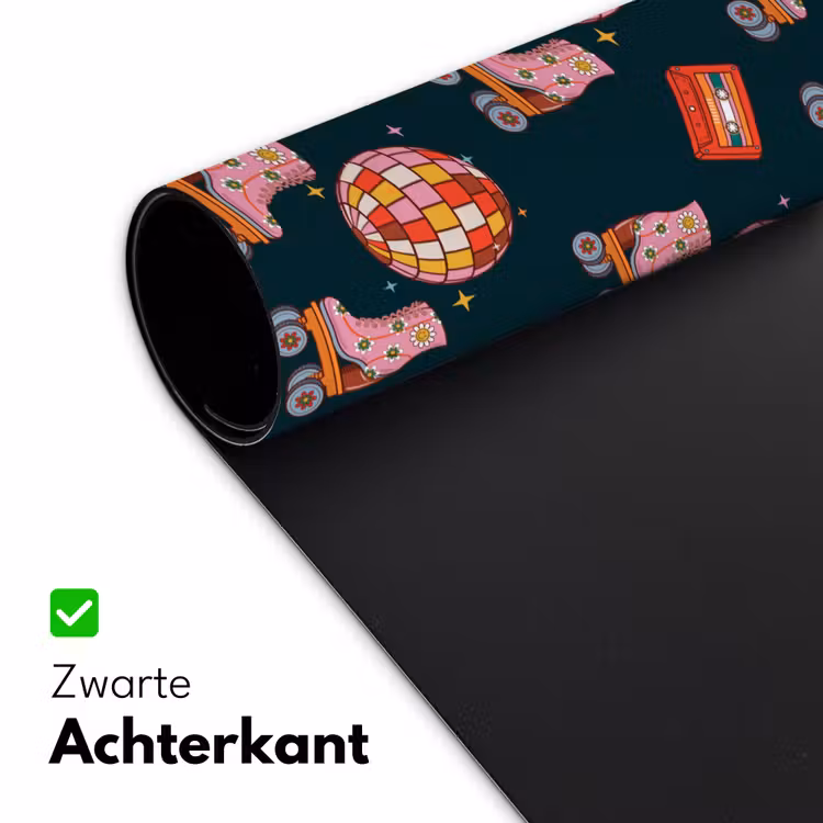 Rolschaatsen - Patroon - Disco Muismat XXL klein 681 -sfeer2