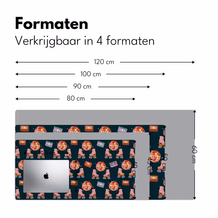 Rolschaatsen - Patroon - Disco Muismat XXL klein 681 -sfeer5