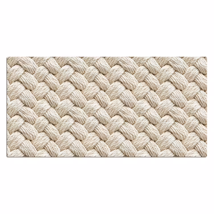 Touw - Gebreid - Beige Muismat XXL klein 681 -3d_leeg