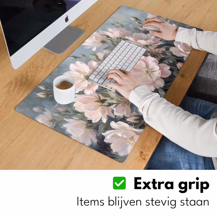 Rozen - Illustratie - Roze Muismat XXL klein -sfeer3