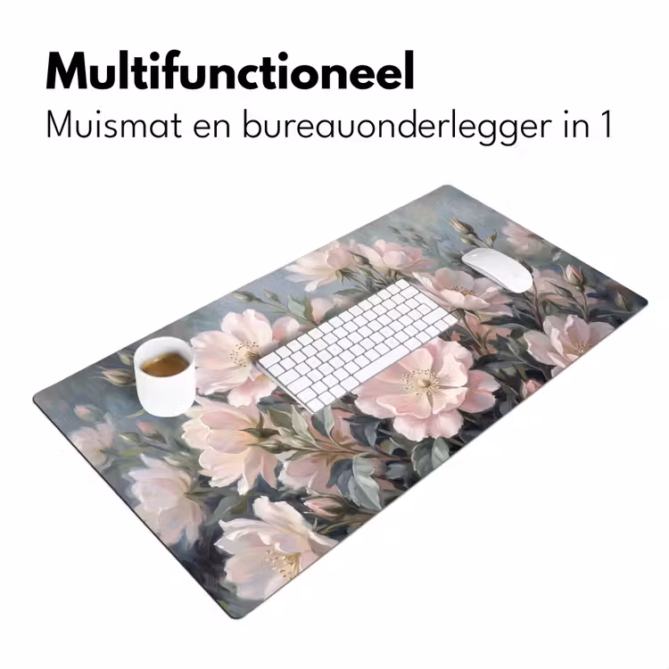 Rozen - Illustratie - Roze Muismat XXL klein -sfeer4